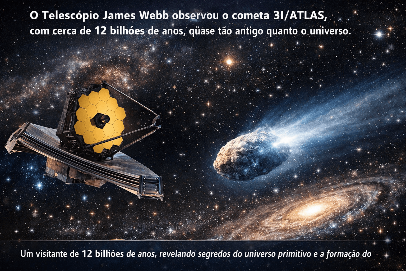 Descoberta Cosmica: Telescópio James Webb Desvenda Cometa Bilionário