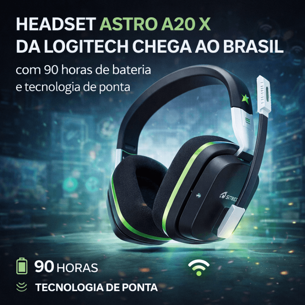 Headset Astro A20 X da Logitech chega ao Brasil com 90 horas de bateria e tecnologia de ponta