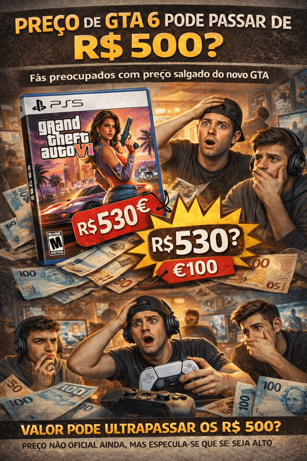 Preço de GTA 6 pode ultrapassar 500 reais e deixa fãs preocupados