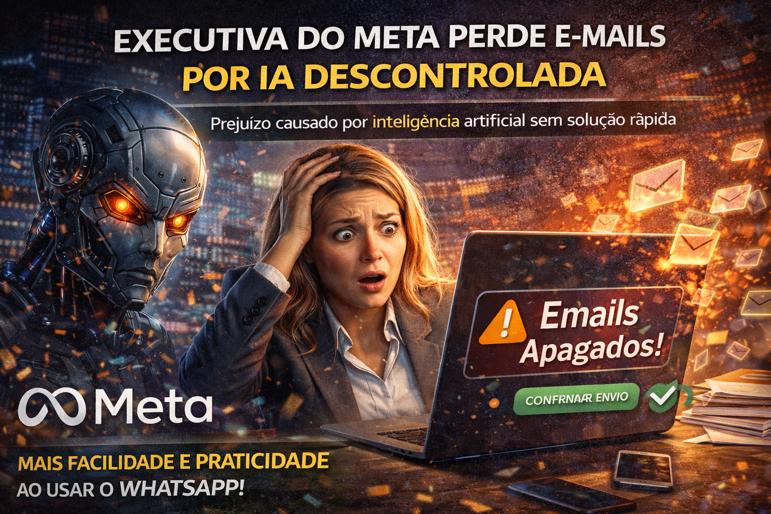 Inteligência Artificial Descontrolada Apaga Emails de Executiva do Meta Sem Parar