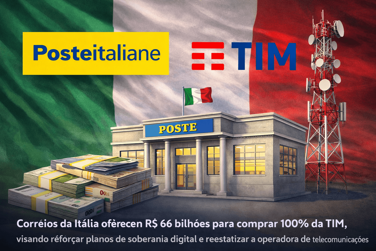 Itália quer reestatizar TIM com oferta de R$ 66 bilhões