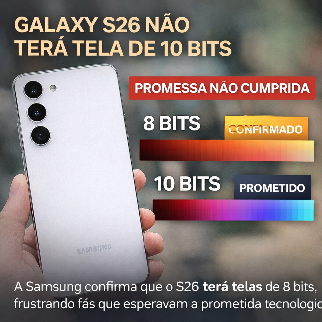 Galaxy S26 não terá tela de 10 bits como prometido pela Samsung