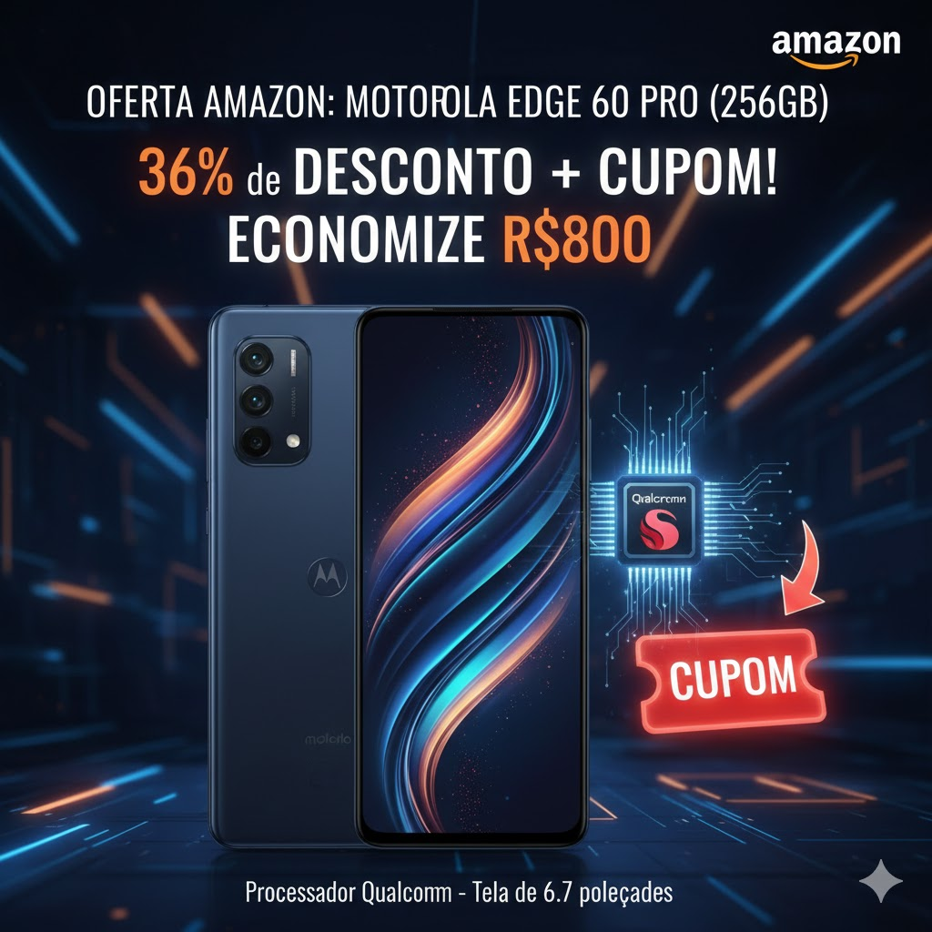 Desconto Exclusivo na Amazon: Economize 36% no Motorola Edge 60 Pro de 256 GB com Cupom