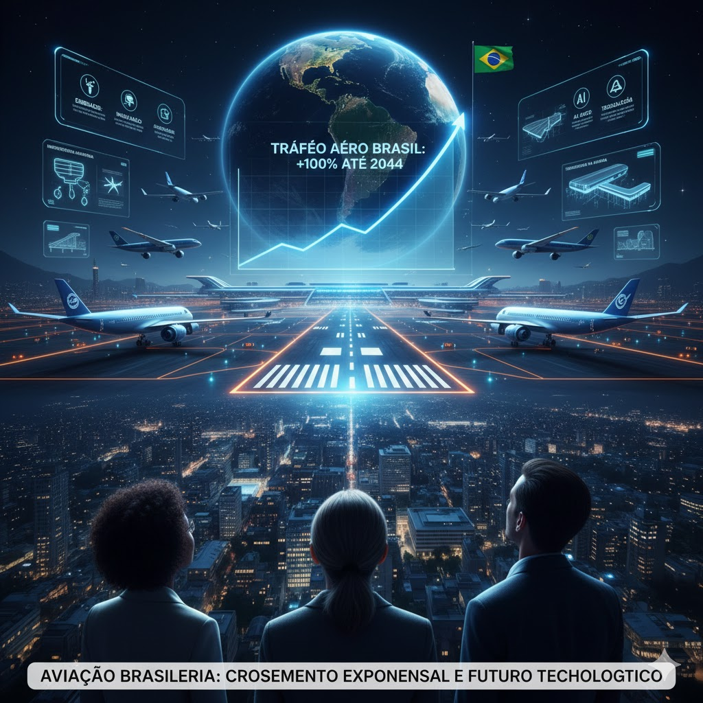 Mercado de Aviação Comercial no Brasil Terá Crescimento Exponencial nas Próximas Décadas